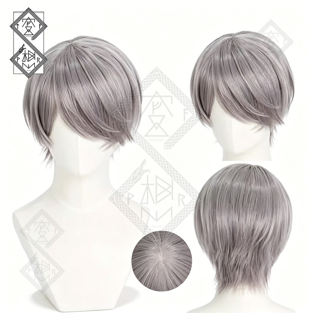 Persona 4 Yu Narukami Cosplay Wig Anime Short Gray Hair Wig