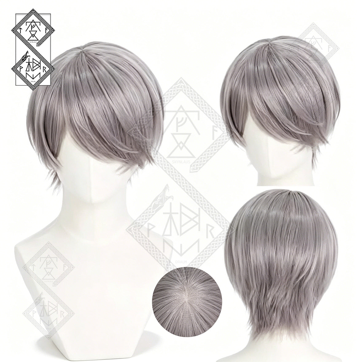 Persona 4 Yu Narukami Cosplay Wig Anime Short Gray Hair Wig
