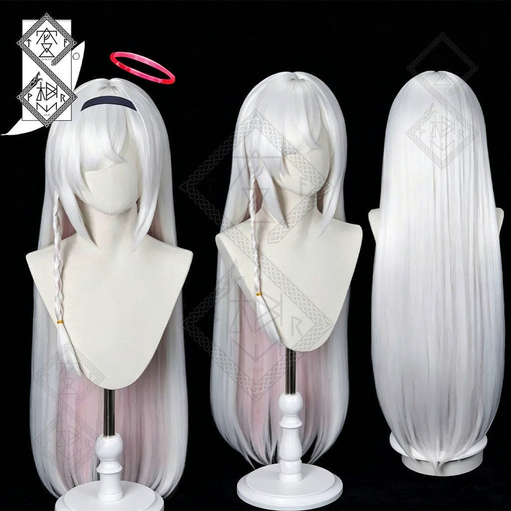 Black Arona Cosplay Wig – Blue Archive Long Black Anime Wig Heat Resistant Synthetic Hair