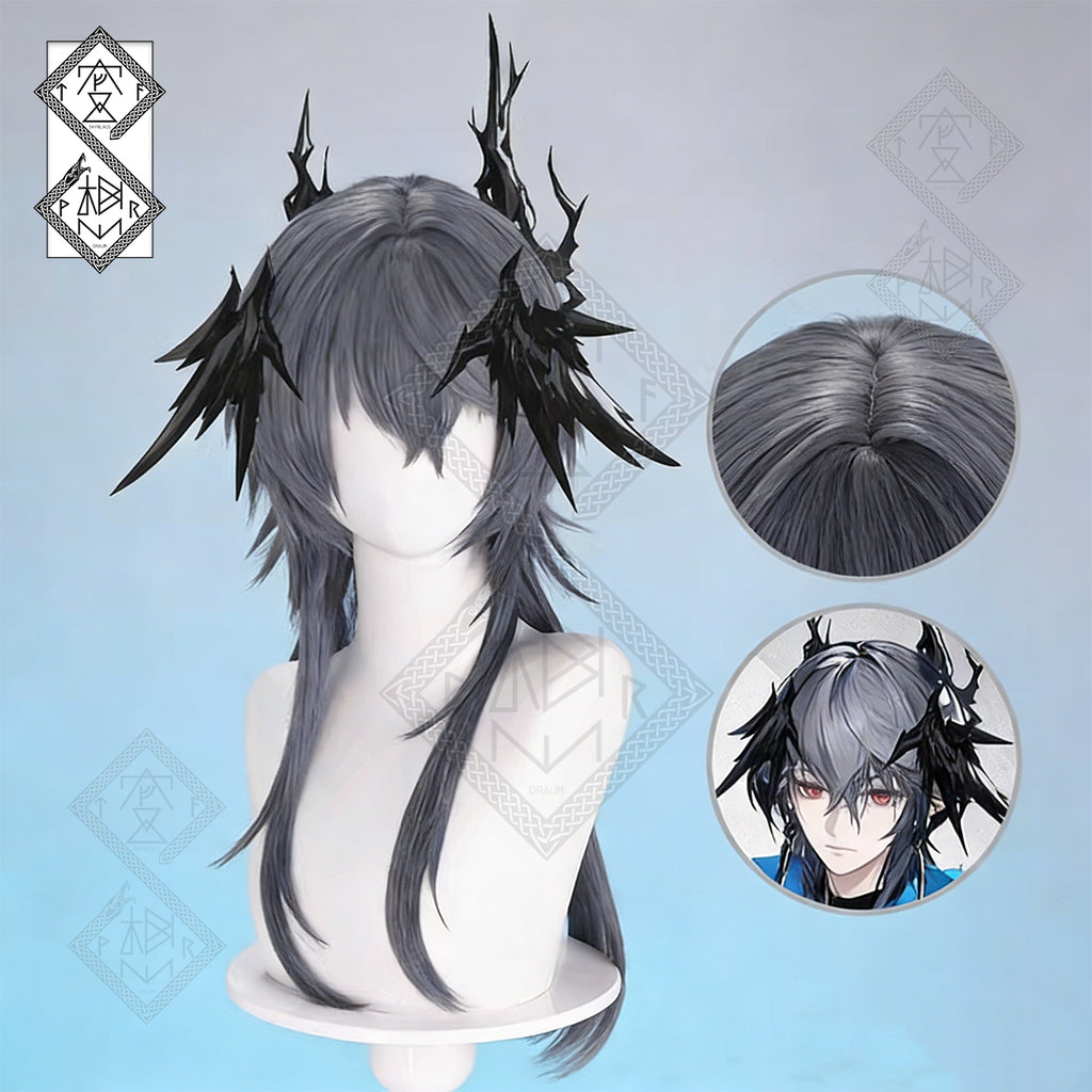 Arknights Logos Cosplay Wig Long Layered Hair Banshee Style Anime Wig Heat Resistant Fiber