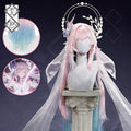Honkai: Star Rail Great Cyrene Cosplay Wig – Long Pink Blue White Gradient Anime Wig, Heat Resistant Synthetic Hair