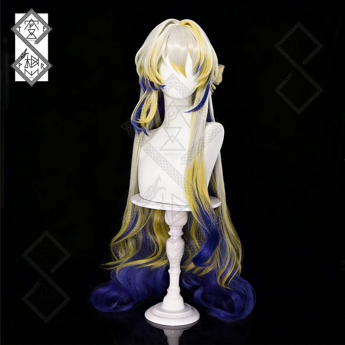 Cosplay Wig Long Layered Gradient Highlights with Detachable Twin Ponytails Arknights Shu