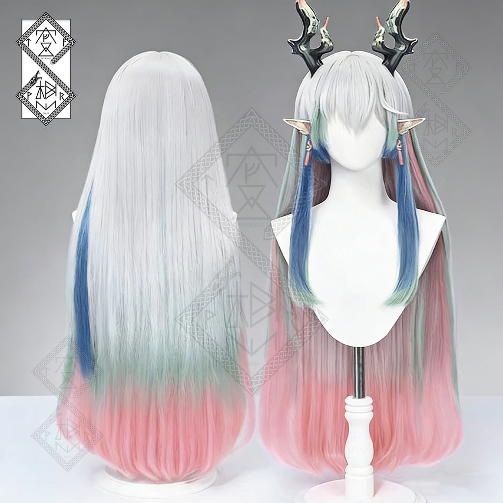 Arknights Yi & Ji Cosplay Wig Gradient Ombre Synthetic Anime Costume Hair(Yi Ver.1)