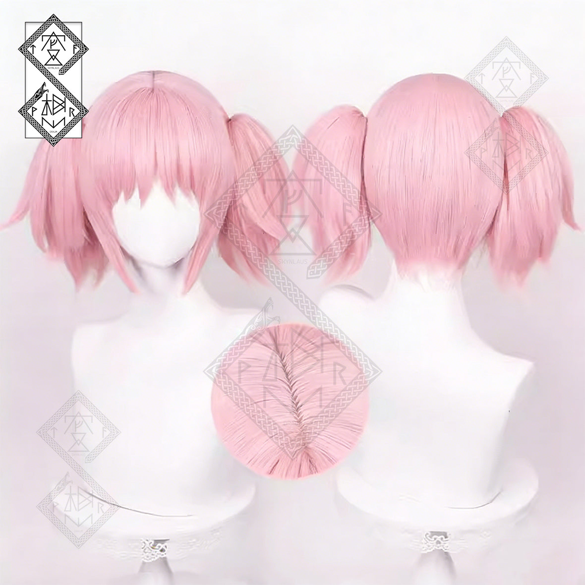 Madoka Kaname Cosplay Wig Puella Magi Madoka Magica Pink Twin Tails Anime Wig Heat Resistant Synthetic Hair(Style 1: Short Hair Version)