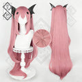 Seraph of the End Krul Tepes Cosplay Wig Pink Twin Tails Clip-On Heat Resistant Anime Wig(Style 2: 120cm Length with Hair Accessory)