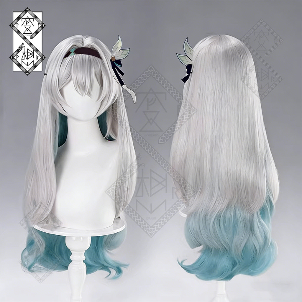 Honkai: Star Rail Firefly Cosplay Wig – Long Wavy Gradient Anime Synthetic Hair(Character Style)