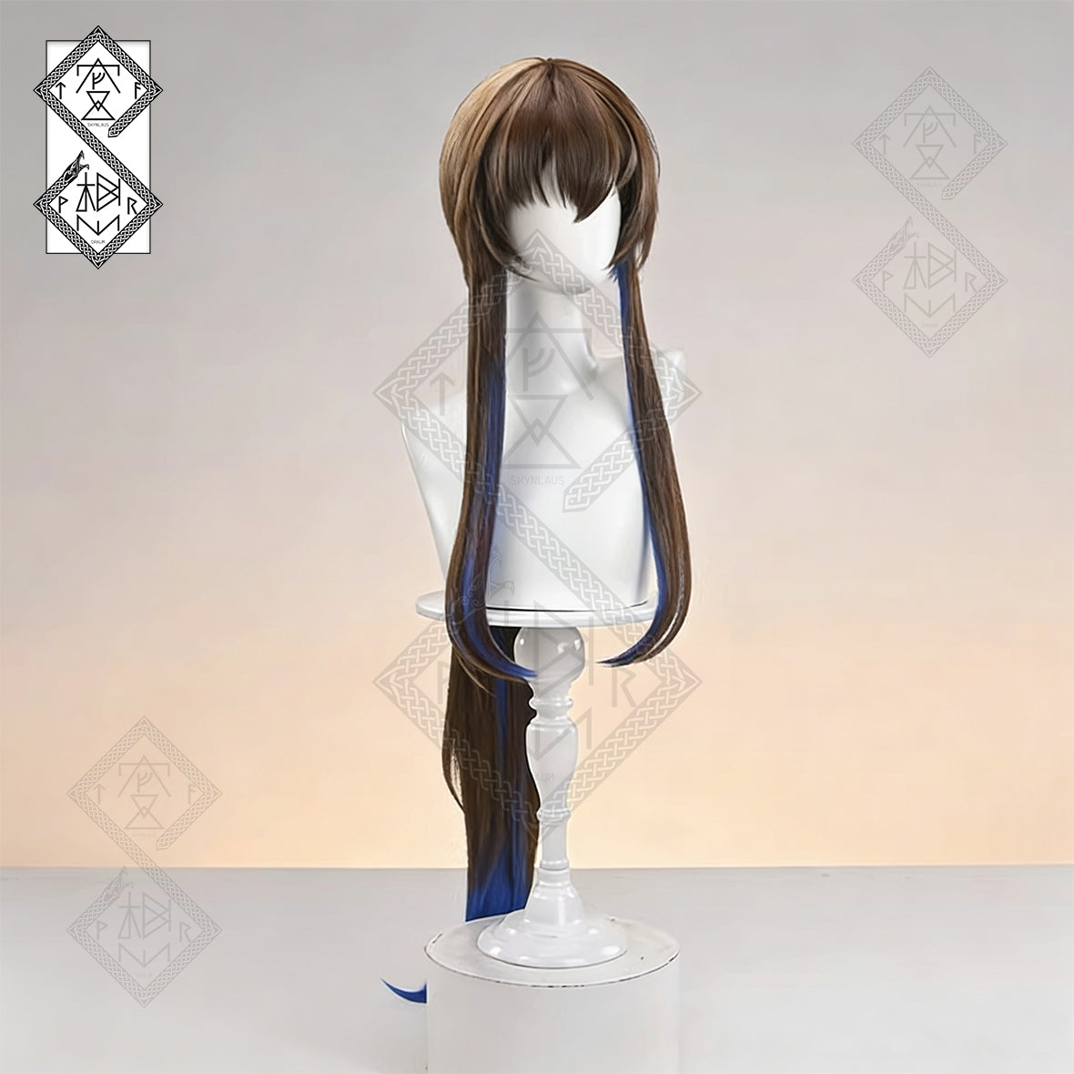 Arknights Amiya Cosplay Wig – Original Skin Gradient Braided Hair, Synhetic Hair for Rhythm Perception(Rhythm Synesthesia Version)