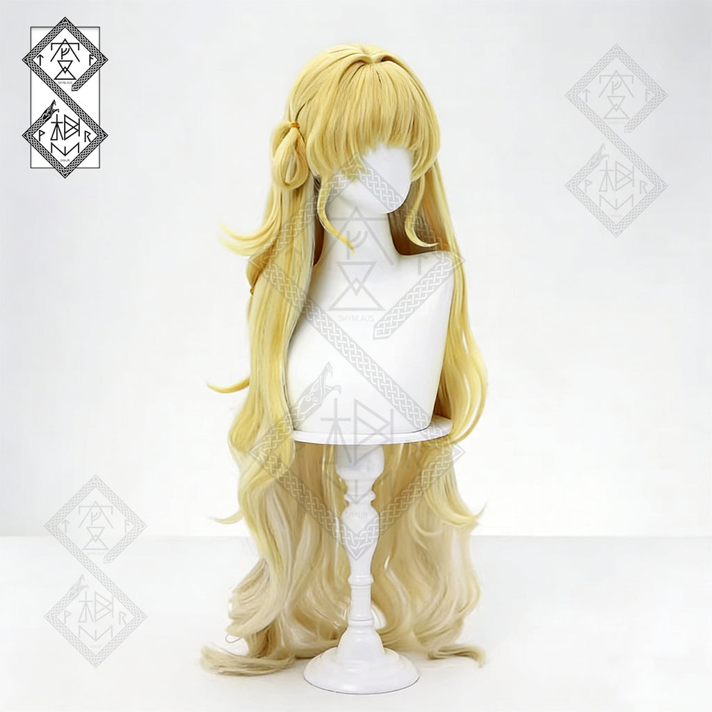 Honkai: Star Rail Phoebe Cosplay Wig – Layered Gradient Yellow Big Waves | Synthetic Anime Wig