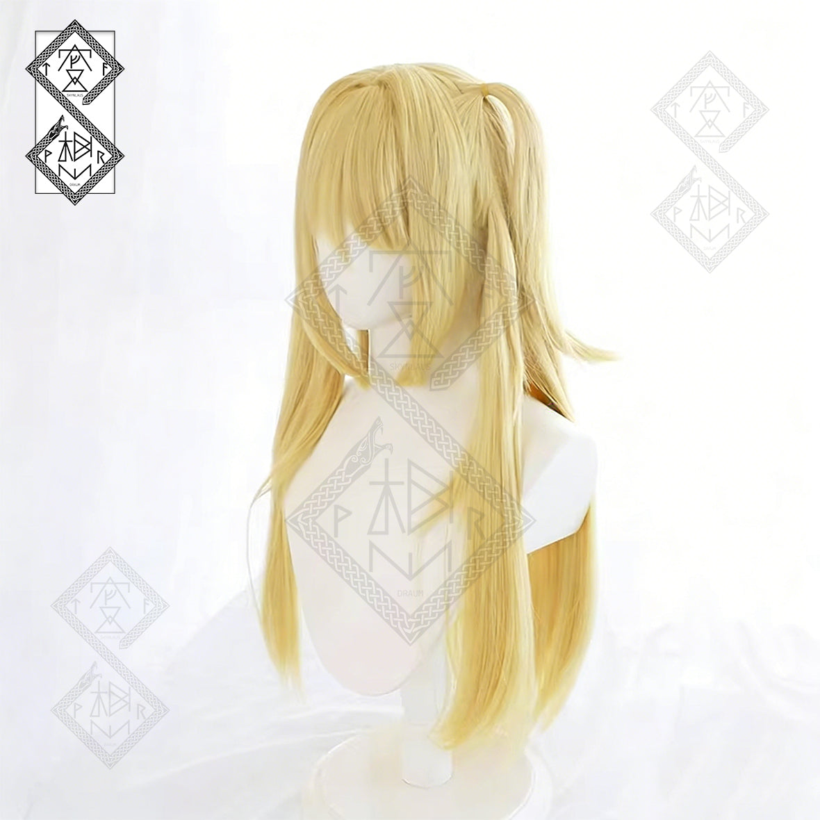 Death Note Misa Amane Cosplay Wig Blonde Anime Wig Heat Resistant Synthetic Hair for Halloween Costume Party