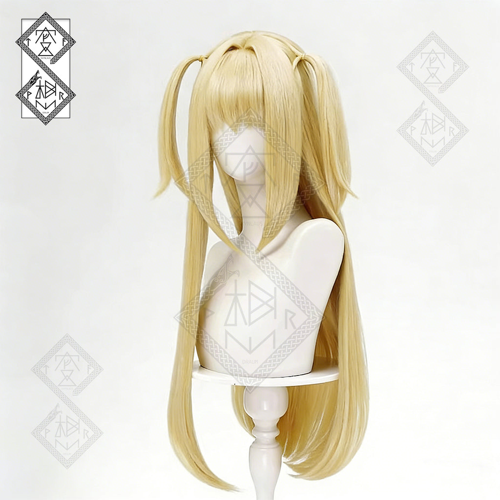 Death Note Misa Amane Cosplay Wig – Long Blonde Twin Tails | Synthetic Anime Wig