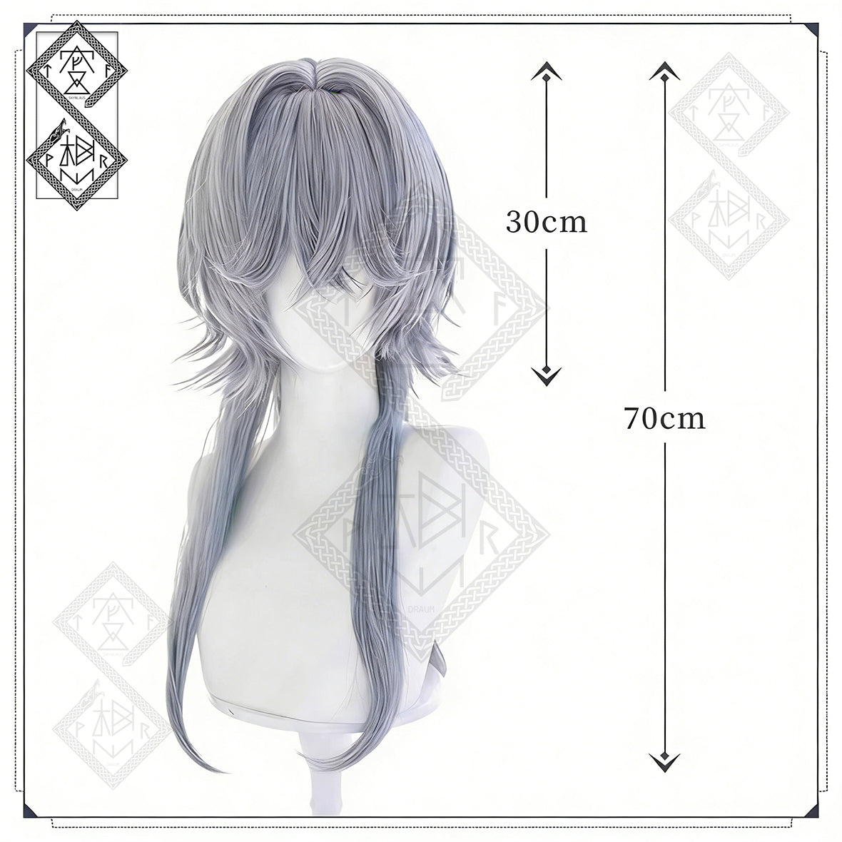 Arknights Logos Cosplay Wig Female Banshee Lace Front Anime Wig Heat Resistant Synthetic Hair