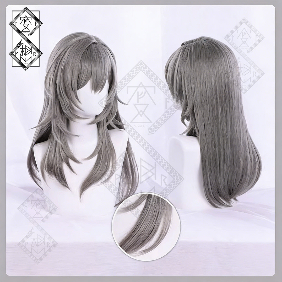 Honkai: Star Rail Stelle Cosplay Wig – Long Straight Silver Hair, Female Trailblazer Costume Prop(Solid Color Ver.1)
