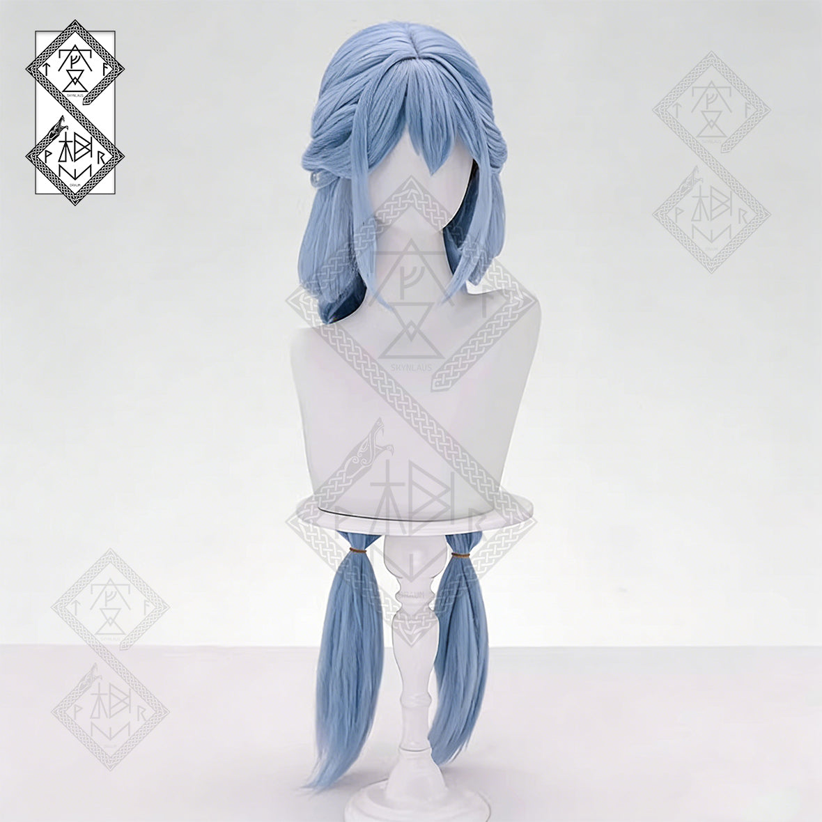 Naraka Bladepoint Blue Dream- Blue Rabbit Cosplay Wig Twin Tails Braided Anime Wig Heat Resistant Fiber