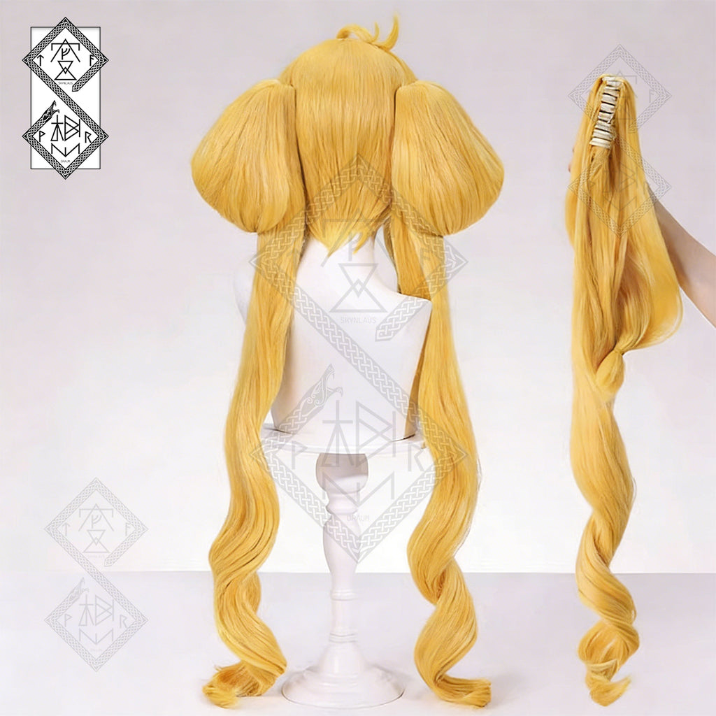Arknights Leizi the Thunderbringer Cosplay Wig – Curly Hair with Realistic Scalp, Pre-Styled, Heat Resistant, Clip-In Design for Cosplay & Halloween