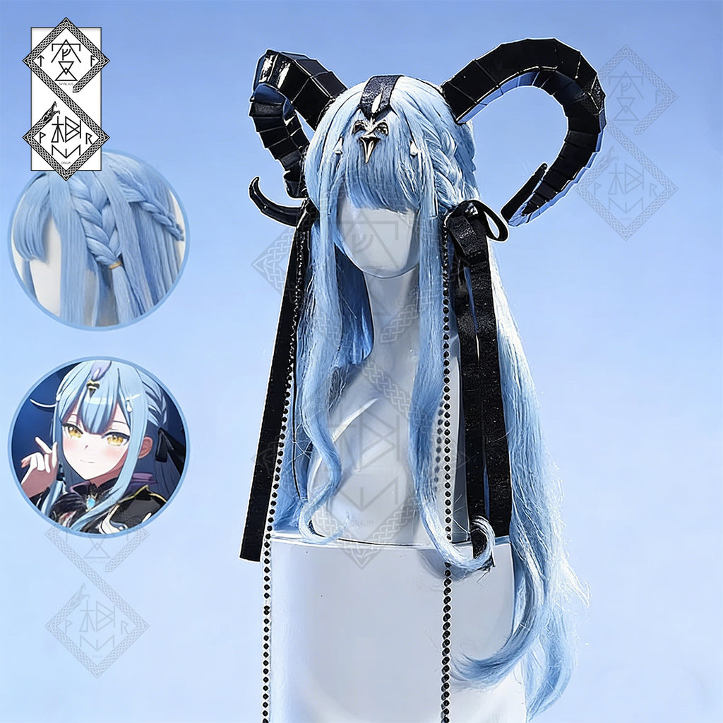 Sakiko Togawa Cosplay Wig Arknights – Ave Mujica Braided Wig, Long Layered Synthetic Hair, Heat Resistant Costume Wig