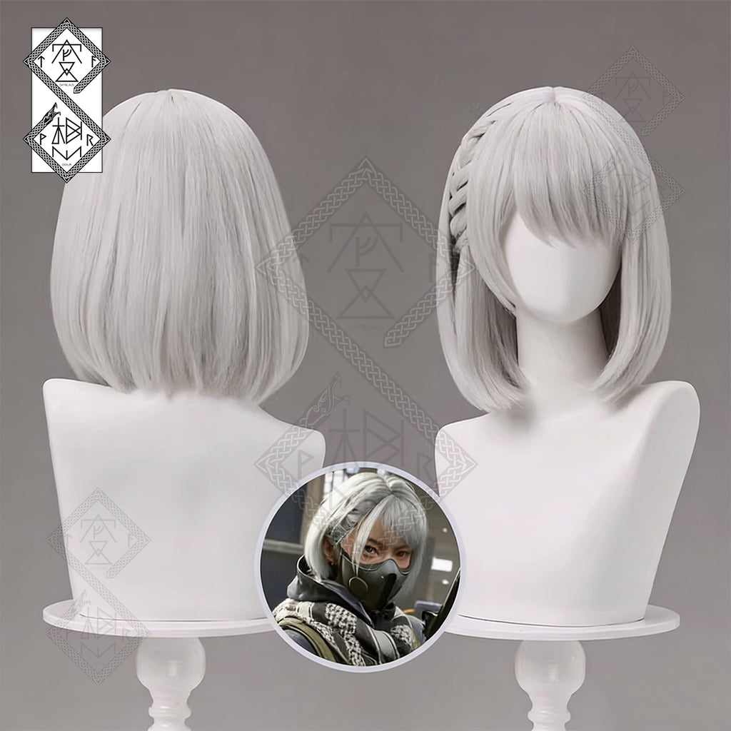 Delta Force Mai Xiaowen Original Skin Cosplay Wig Ink Gradient Ponytail Heat Resistant(Original Skin Ver.1)