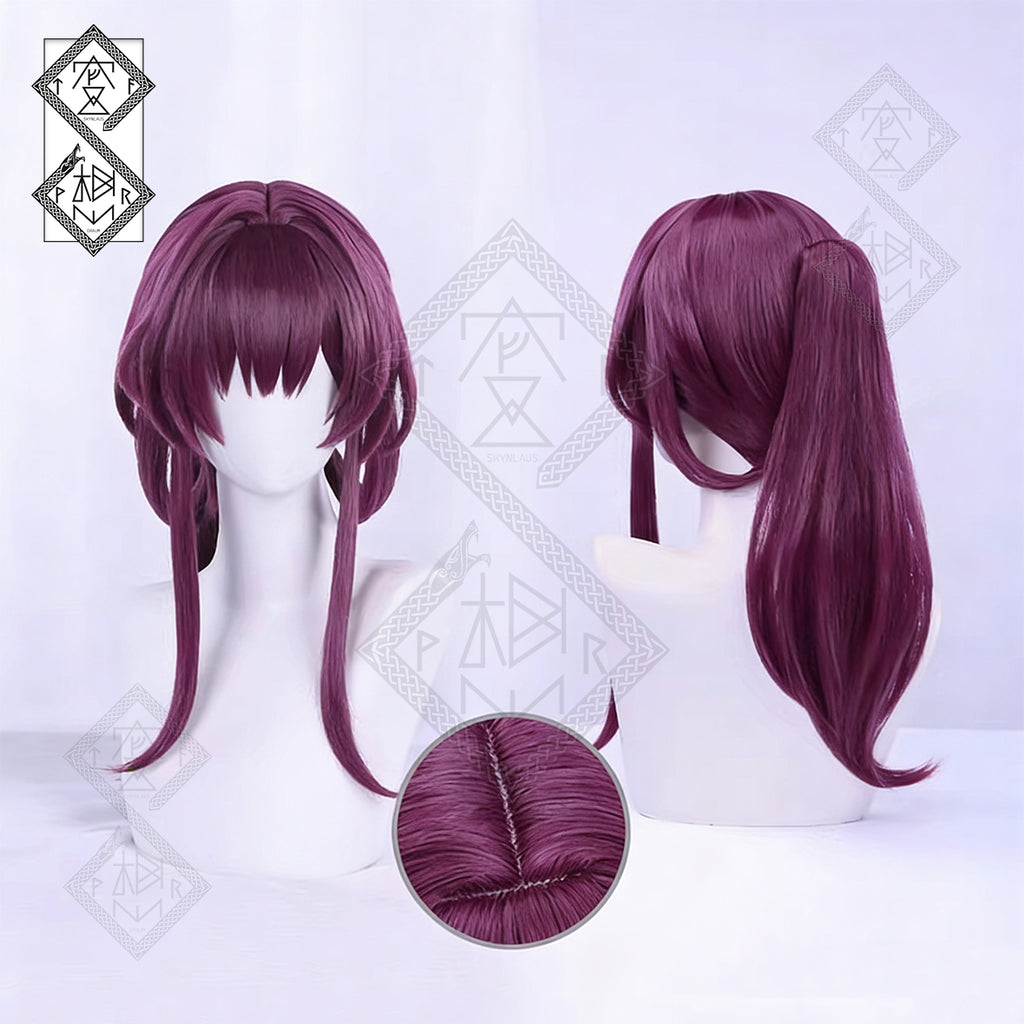 Honkai: Star Rail Kafka Cosplay Wig – Purple High Ponytail Synthetic Hair, Heat-Resistant Anime Costume Accessory for Women