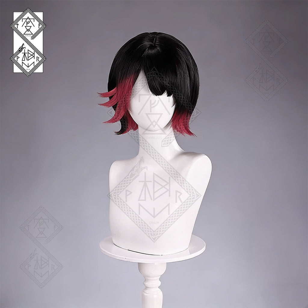 Zenless Zone Zero Ellen Joe Cosplay Wig – Shark Girl Black Red Highlight Wig | Anime Game Cosplay Hair | Heat Resistant Synthetic Wig for Halloween Costume Women Men