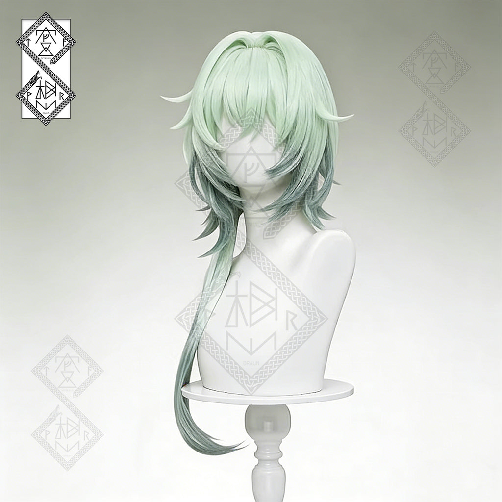 Honkai: Star Rail Anaxa Cosplay Wig – Gradient Low Ponytail Anime Wig | Long Cosplay Hair Heat Resistant Synthetic Wig for Women Halloween Costume