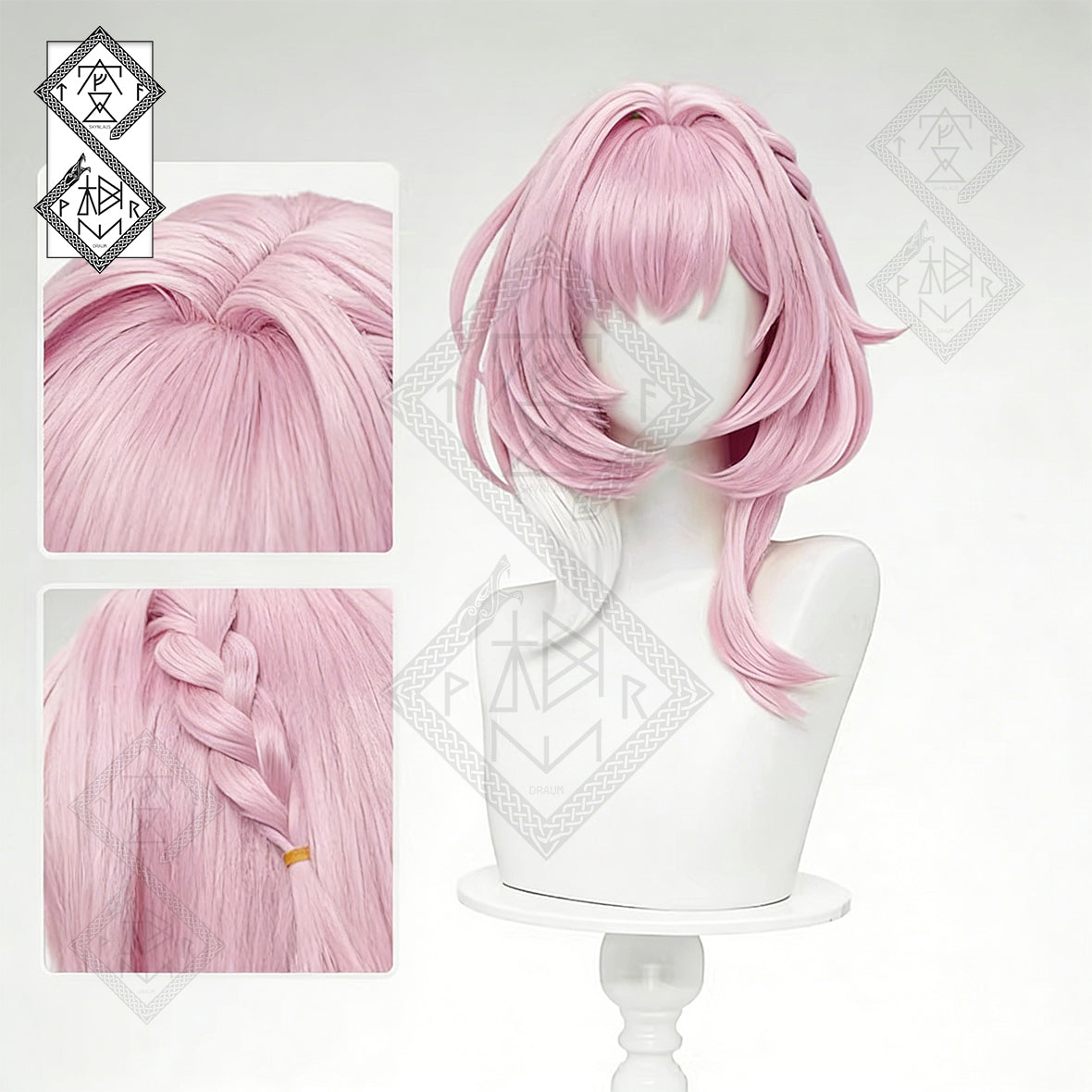 Honkai: Star Rail Little Cyrene Cosplay Wig – Gradient Braid Anime Wig | Highlight Side Bangs Realistic Cosplay Hair Heat Resistant Synthetic Wig