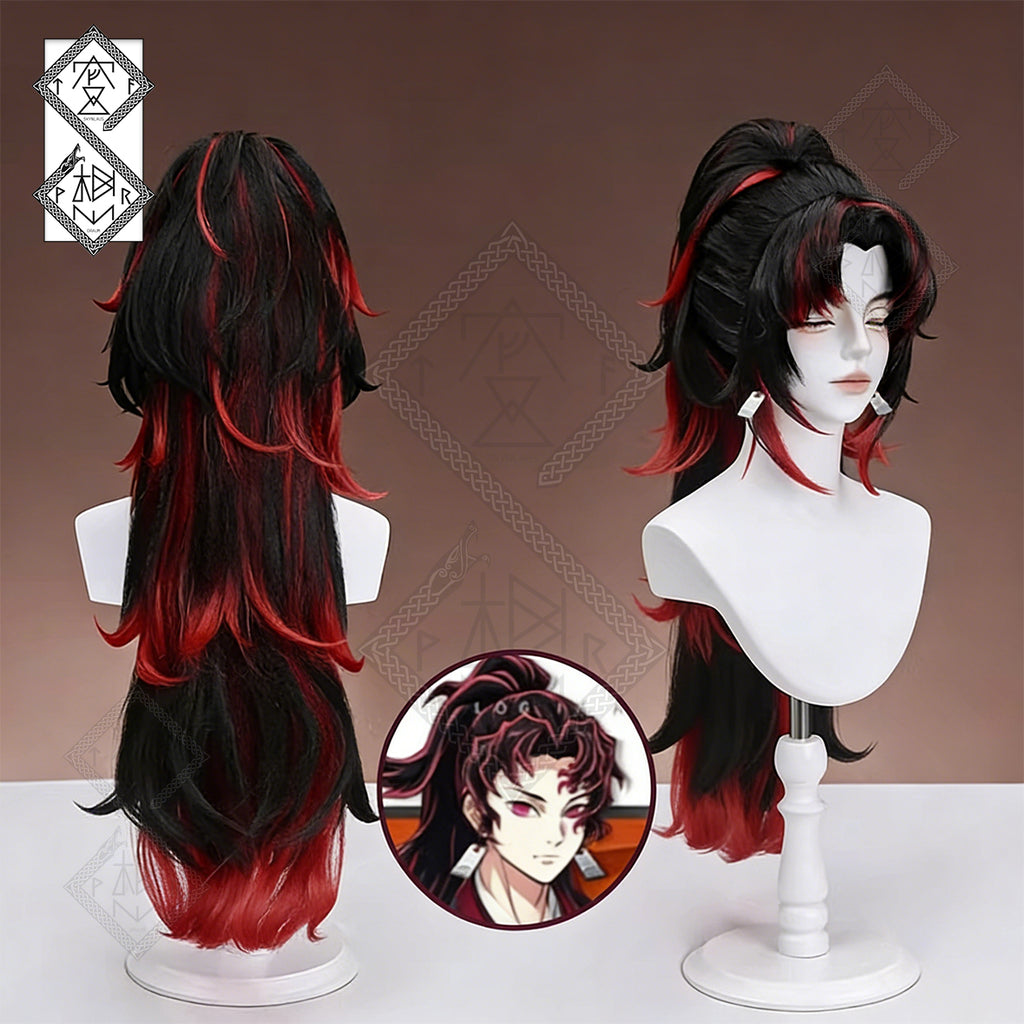 Demon Slayer Yoriichi Tsugikuni Cosplay Wig – Anime Wig with Front Hair & Tiger-Claw Clip