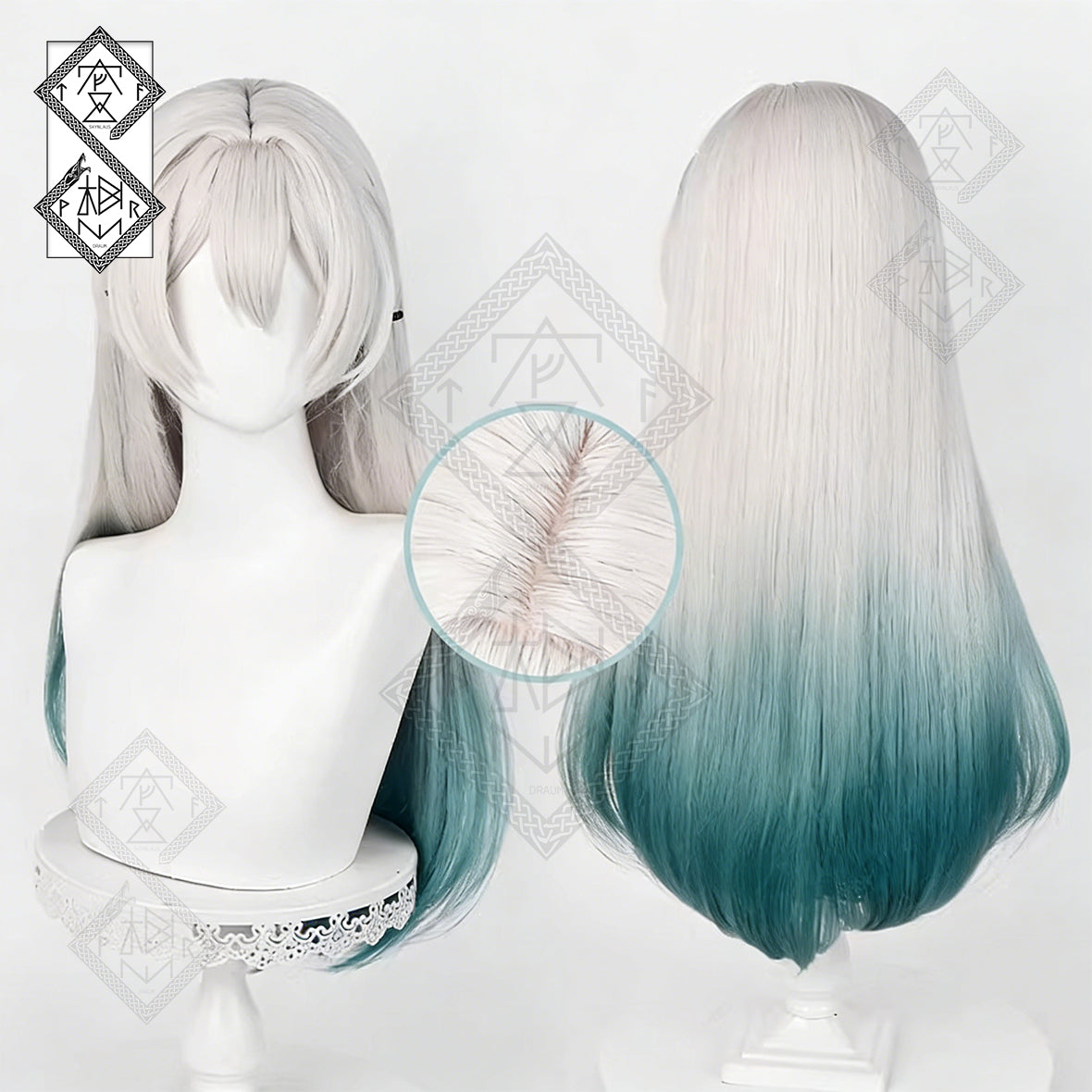 Honkai: Star Rail Firefly Cosplay Wig – Ombre Gradient Two-Tone Hair, Realistic Hairline, Heat Resistant(Style 2 - Dyed Gradient)