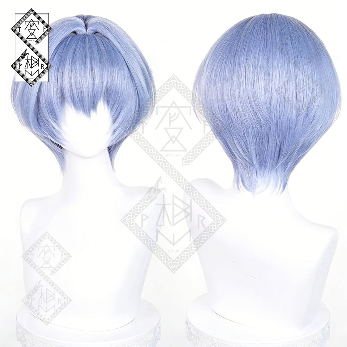 Neon Genesis Evangelion Rei Ayanami Cosplay Wig – Short Blue Hair, Natural Look, Heat-Resistant Synthetic Wig with Hair Accessories(fluffy fibers Ver.2)