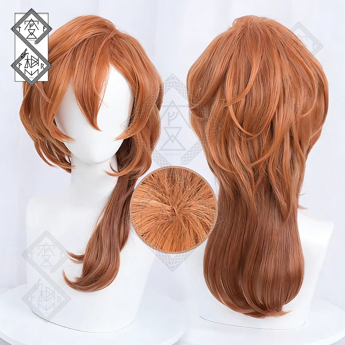 Bungo Stray Dogs Chuuya Nakahara Cosplay Wig – Gradient Color Messy Wavy Hair, Easy Styling, Heat-Resistant Synthetic Wig(Teased Top Style)