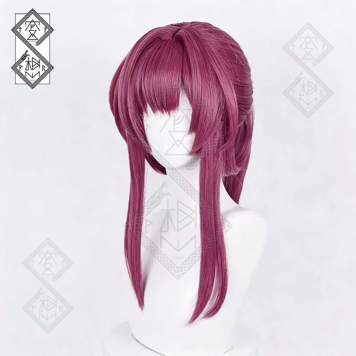 Honkai: Star Rail Kafka Cosplay Wig – Pre-Styled Integrated Ponytail, Natural Look, Heat-Resistant Synthetic Hair(Short wig base + jaw clip ponytail + wig cap)