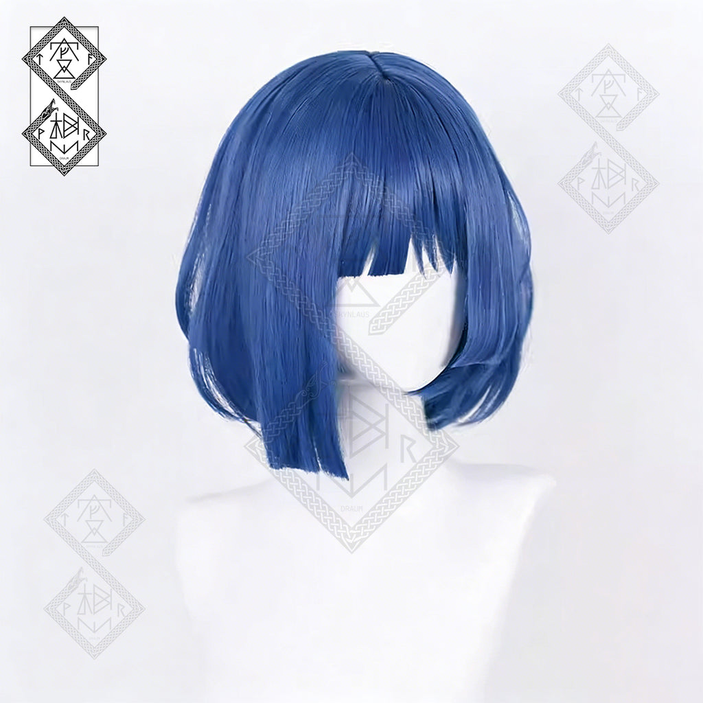 Bocchi the Rock Ryo Yamada Cosplay Wig Short Blue Anime Wig Heat Resistant Synthetic Hair for Halloween Party Costume