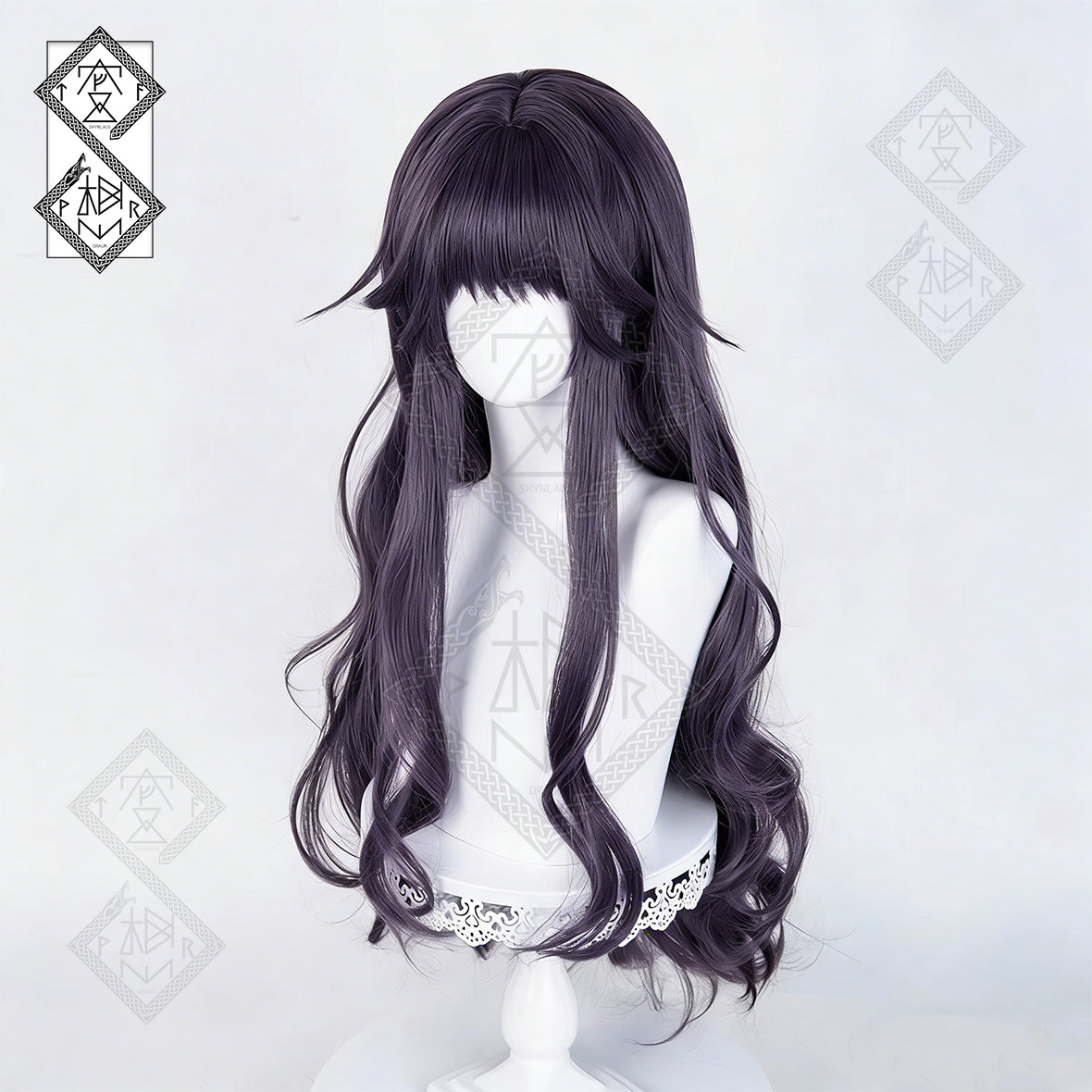 Kaoruko Waguri Cosplay Wig The Fragrant Flower Blooms with Dignity Anime Wig Long Gray Purple Synthetic Hair Heat Resistant for Halloween Costume Party（Style 1: Basic Version）