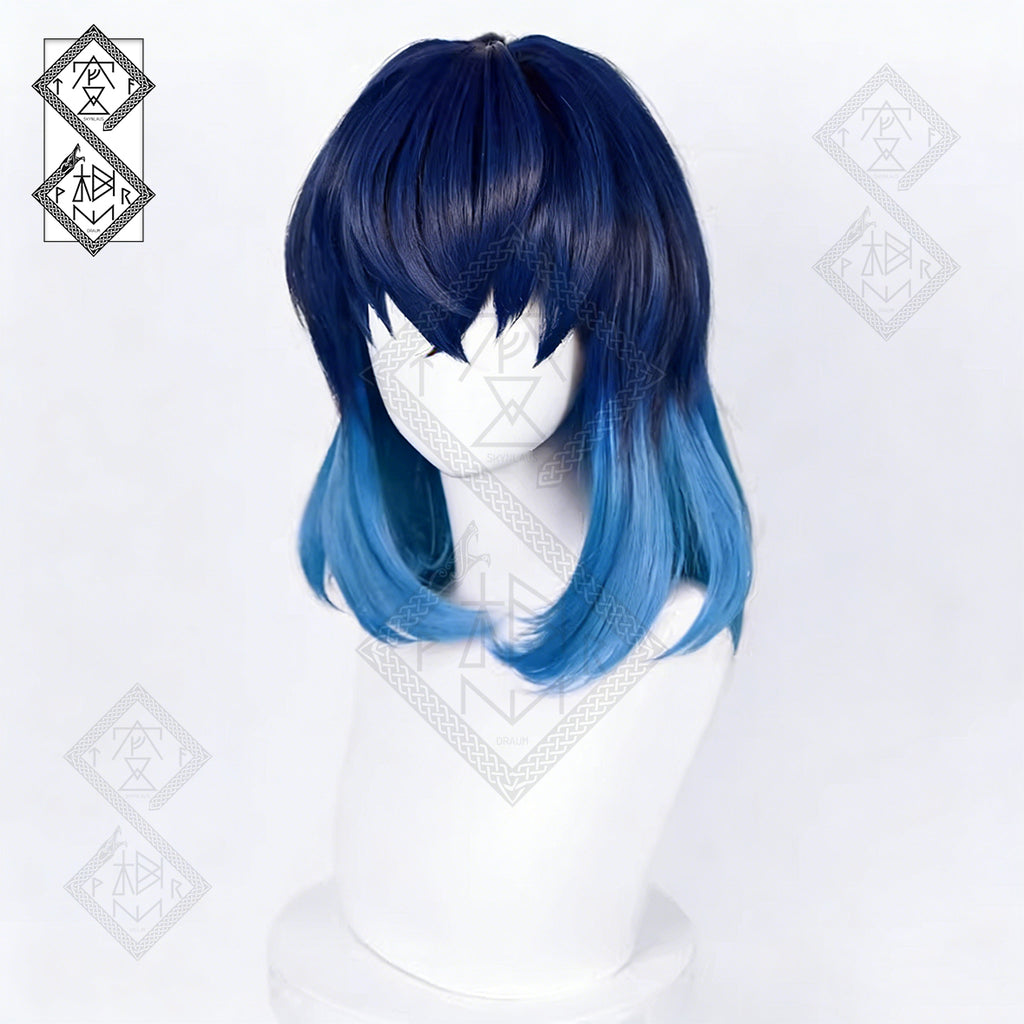 Demon Slayer Inosuke Hashibira Cosplay Wig – Realistic Mixed Color Gradient Hair | Anime Costume Wig for Halloween & Cosplay