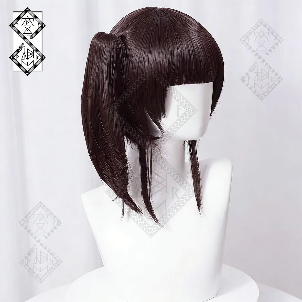 Kanao Tsuyuri Cosplay Wig – Demon Slayer Brown Black Ponytail Anime Wig Heat Resistant Synthetic Hair(Ver.1)