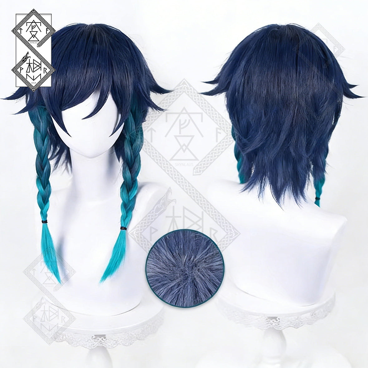 Genshin Impact Venti Cosplay Wig – Pre-Styled Bangs, No Cutting Required, Natural Looking Synthetic Hair for Halloween & Anime Cosplay(Ver.2 Fluffy Top)
