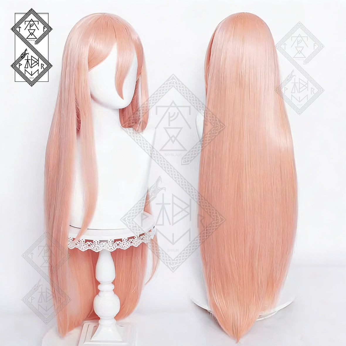 Chainsaw Man Power Cosplay Wig – Custom Blended Color, Smooth & Easy Styling(Ver.3 Orange Pink)