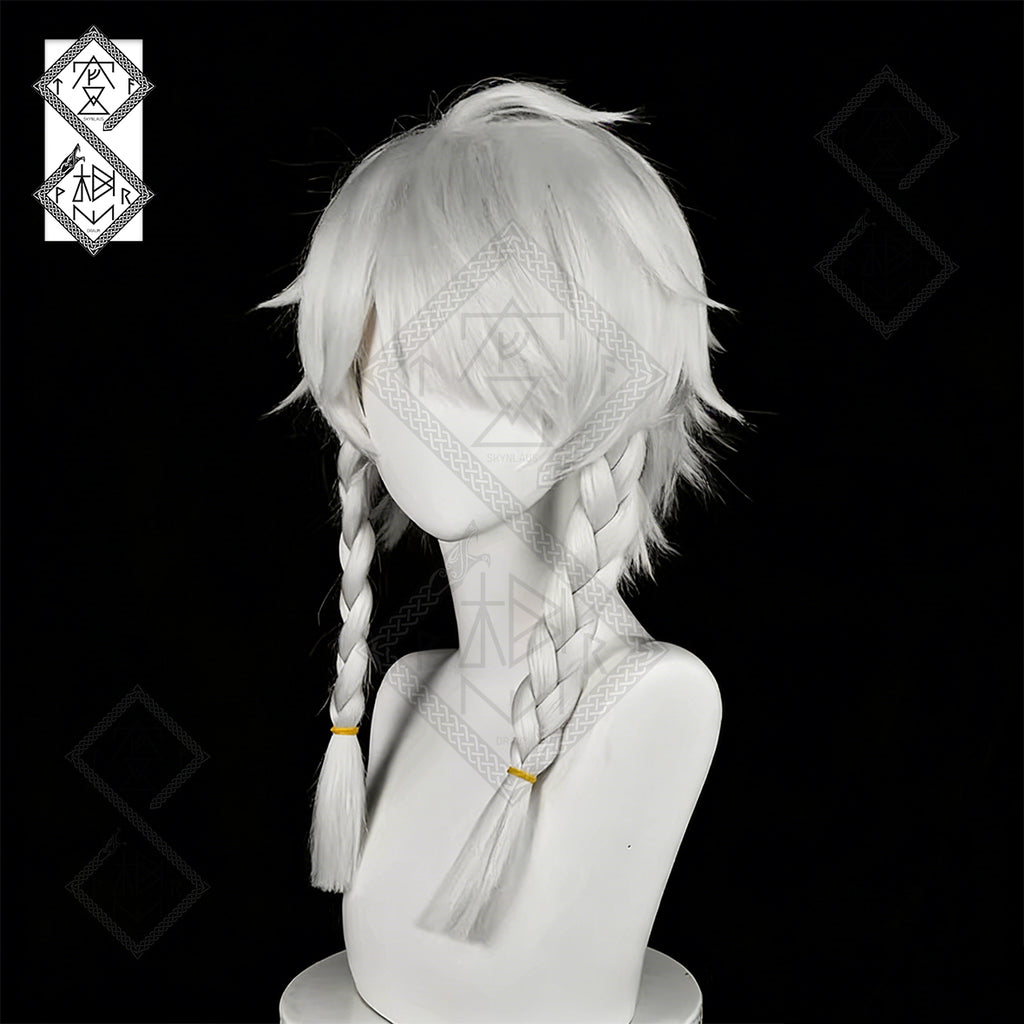 Identity V Seer White Cosplay Wig – Pre-Styled Fluffy Hair, Heat Resistant Synthetic Anime Wig
