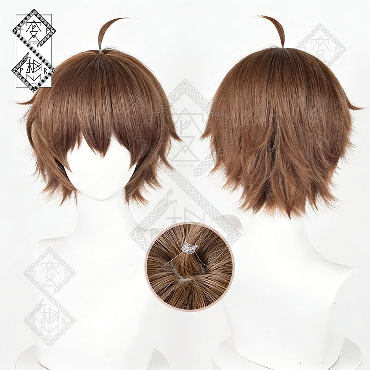 Love, Chunibyo & Other Delusions! Yuuta Togashi Cosplay Wig – Fluffy Top, Dark Brown Hair(Ver.2 Scalp Top)