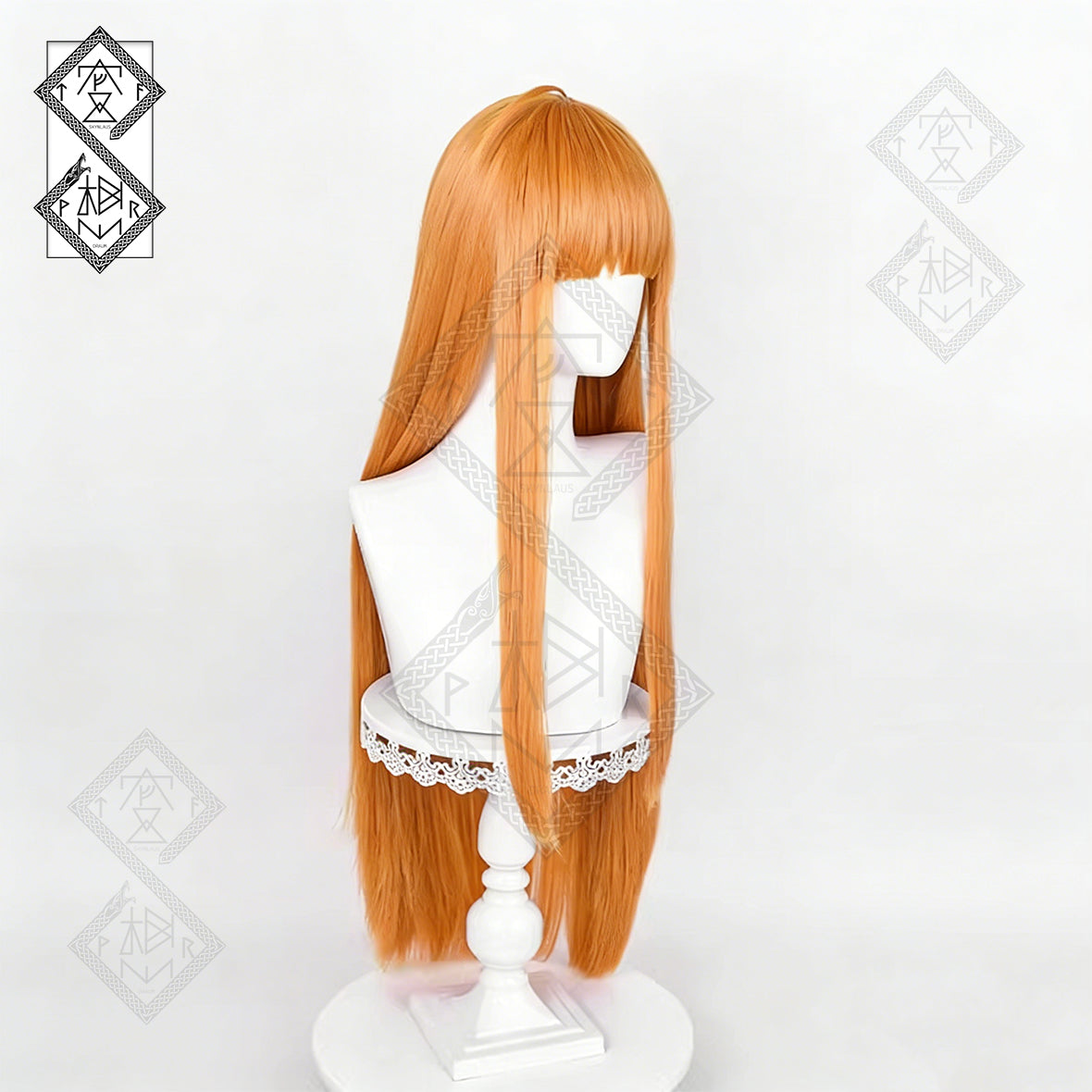 Persona 5 Futaba Sakura Cosplay Wig – Long Orange Hair, Heat Resistant