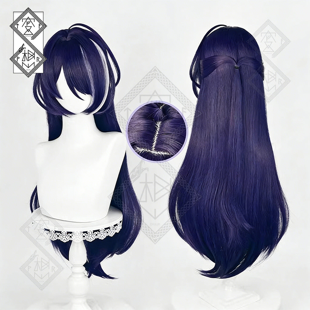 Honkai: Star Rail Acheron Cosplay Wig – Side Part, Faded Custom Color, Realistic(Ver.1)