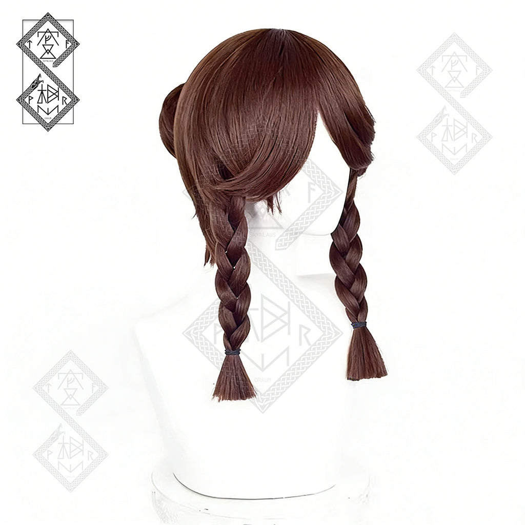 Identity V Gardener Cosplay Wig – Brown Side Braids, Heat Resistant