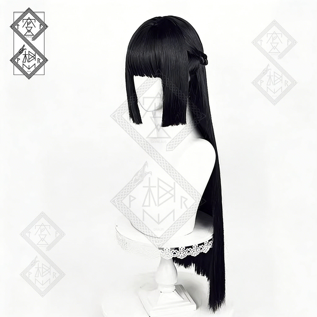 Zenless Zone Zero Hoshimiya Cosplay Wig – Long Black Braided Hair, Realistic