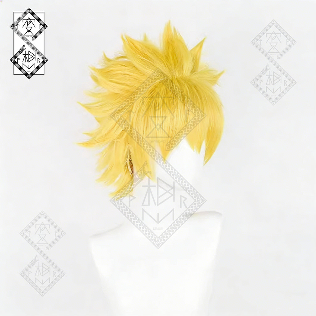 Naruto Uzumaki Cosplay Wig - Spiky Short Hair, Flipped Up Style, Heat Resistant