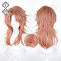 Demon Slayer Sabito Cosplay Wig - Orange-Pink Layered Spiky Short Hair, 3 Styles(Spiked Top ver.2)