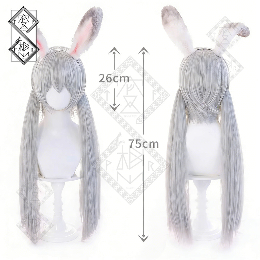 Zootopia Judy Hopps Cosplay Wig – Thick Braids with Gradient Synthetic Hair(Ver.1 Double Ponytail)