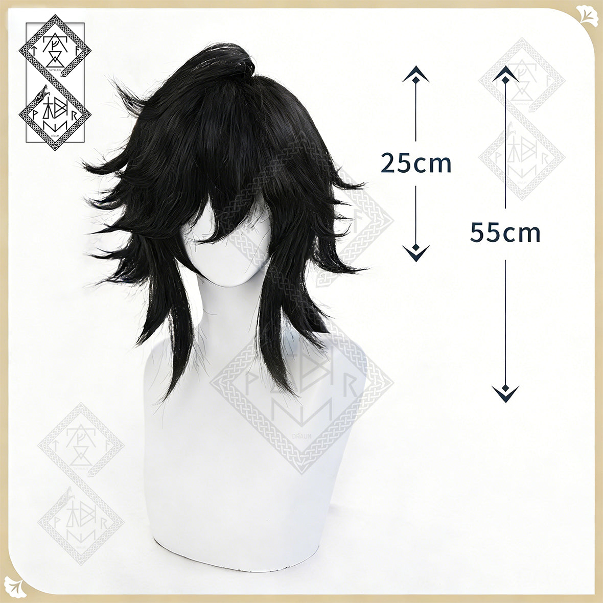 Demon Slayer Giyu Tomioka Cosplay Wig | Short Black Blue Anime Wig | Heat Resistant Synthetic Hair
