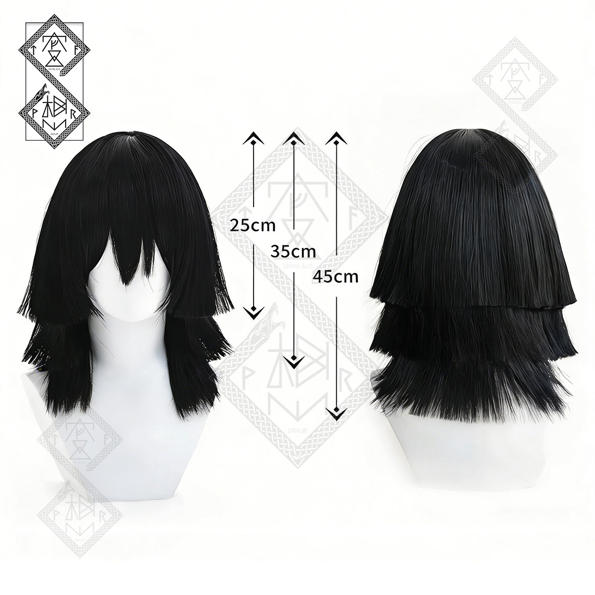 Demon Slayer Obanai Iguro Cosplay Wig | Snake Pillar Anime Wig | Heat Resistant Synthetic Hair(Scalp-Top Wig)