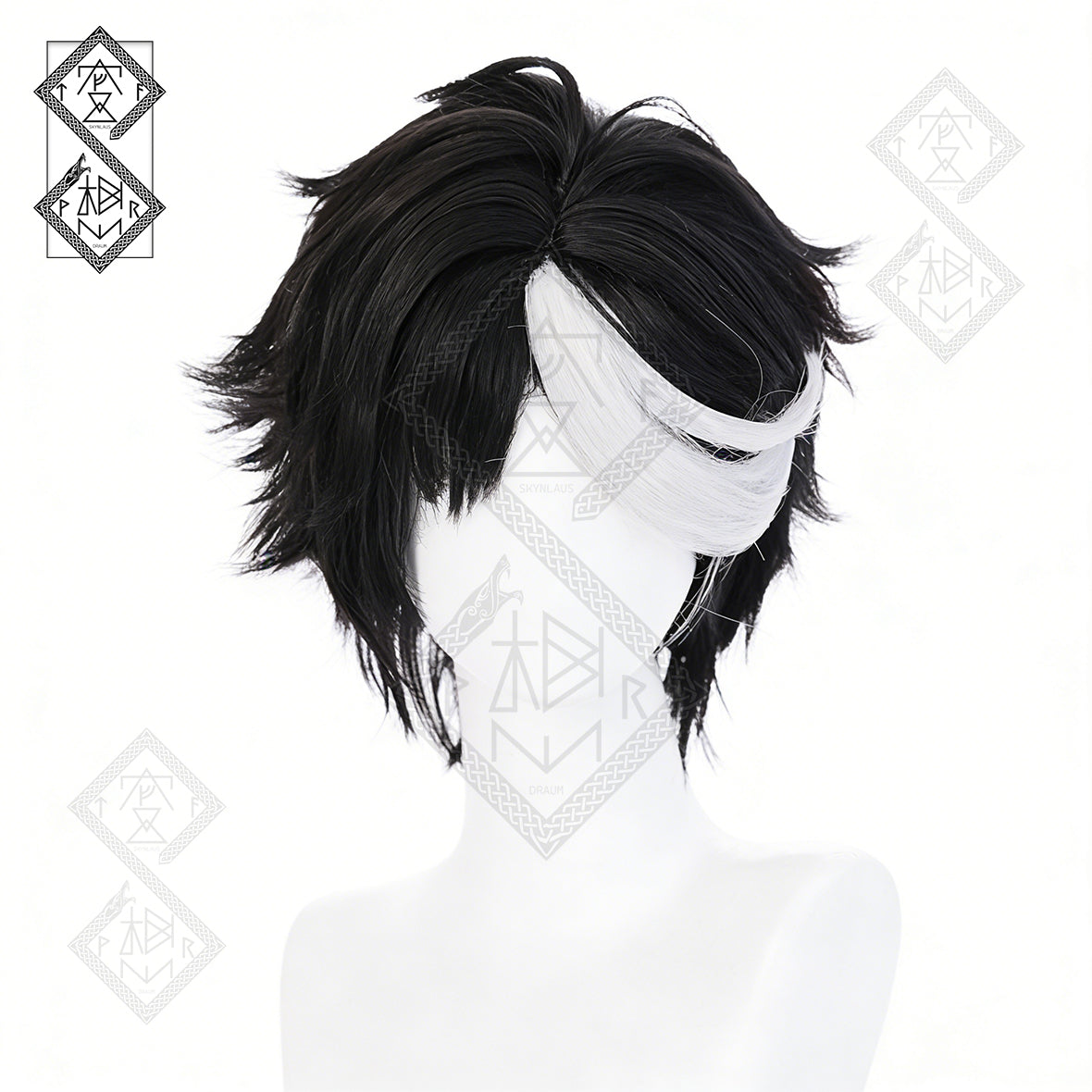 Identity V Seer Noir Cosplay Wig | Highlighted Anime Wig | Heat Resistant Synthetic Hair