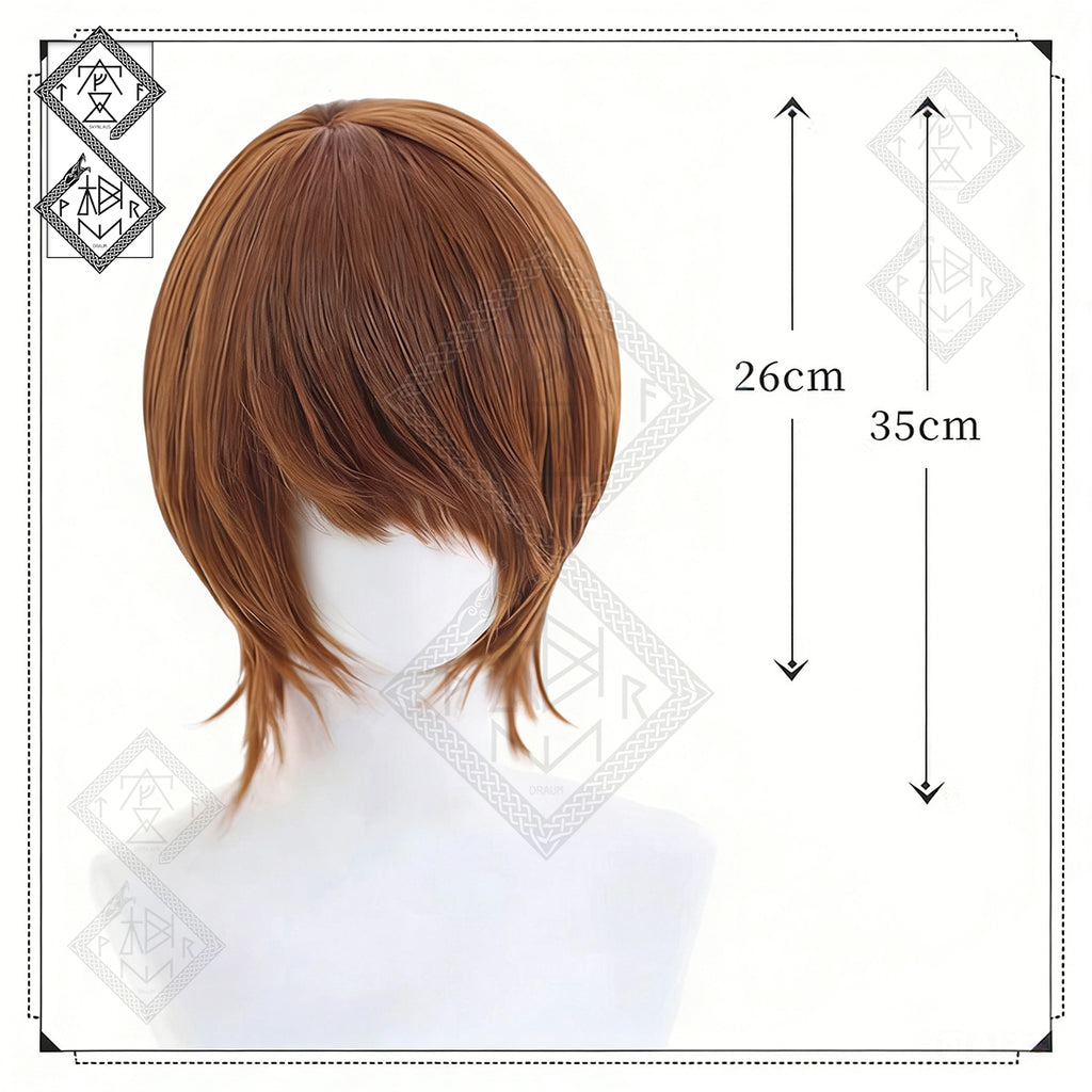 Death Note Light Yagami Cosplay Wig | Anime Short Brown Wig | Heat Resistant Synthetic Hair