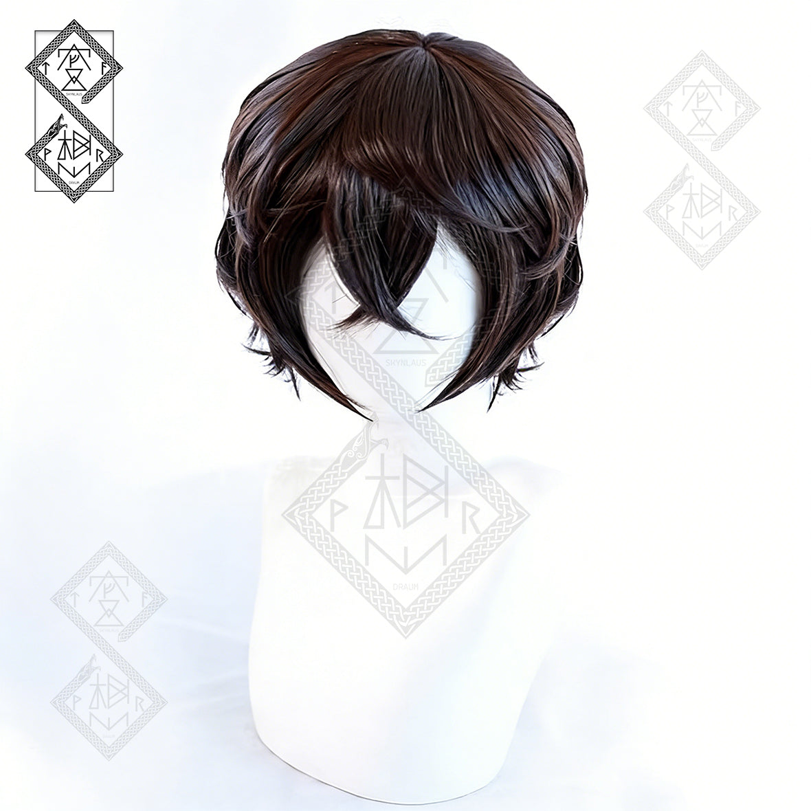 Bungo Stray Dogs Osamu Dazai Cosplay Wig | Short Brown Anime Wig | Heat Resistant Synthetic Hair