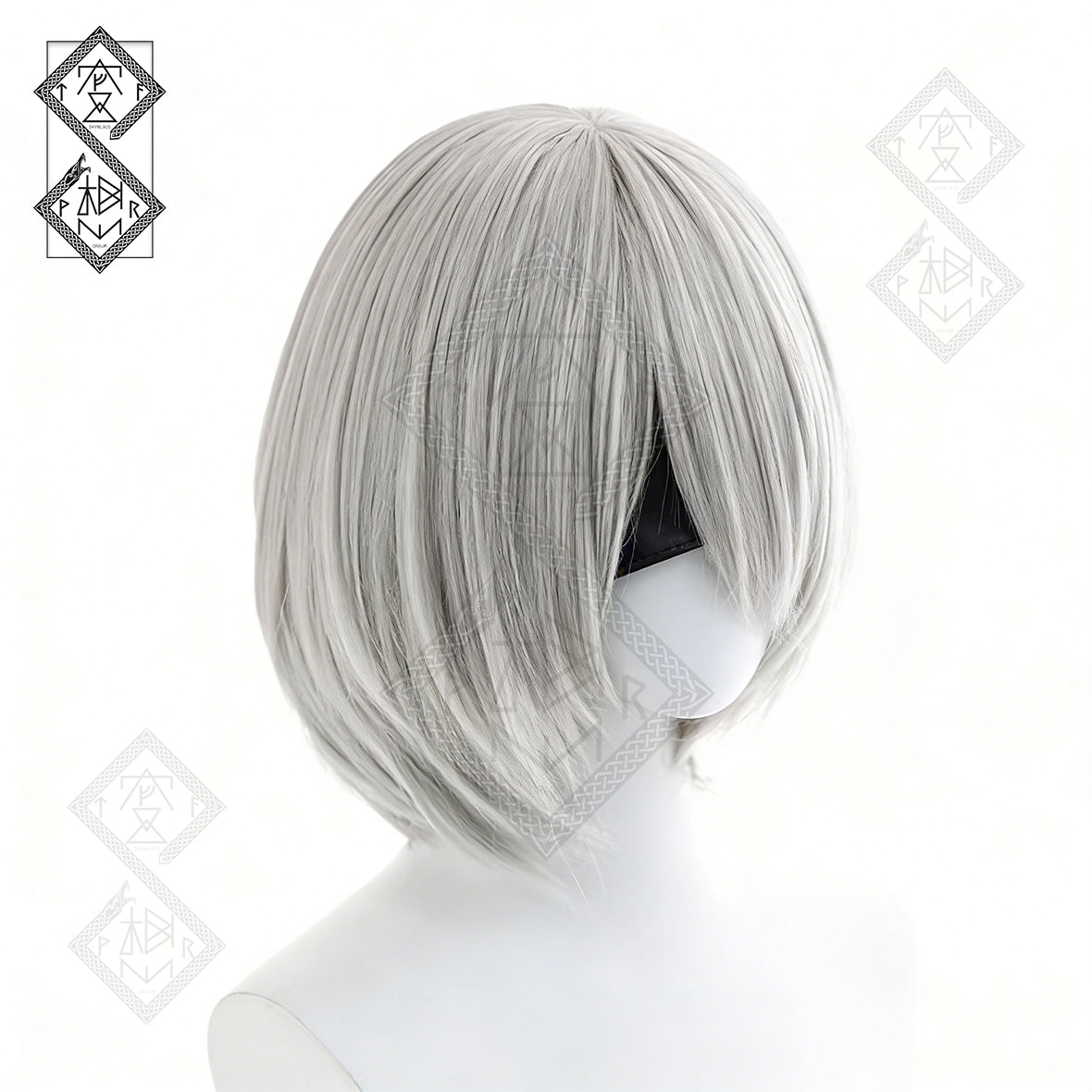 NieR: Automata YoRHa 2B Wig Cosplay Wig Short Silver Anime Hair Styled Wig